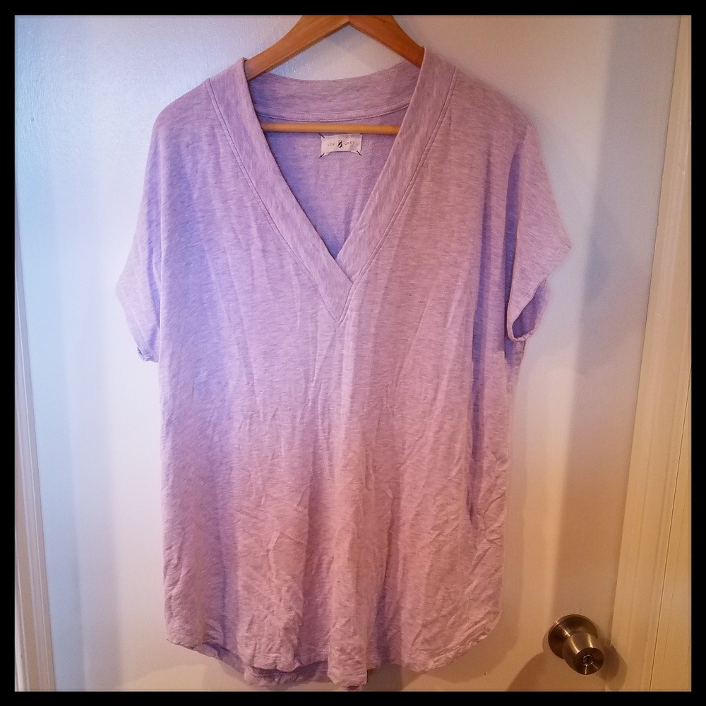 Lou & Grey Lilac Heathered Lightweight Sweatshirt